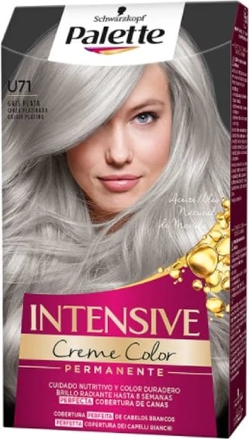 Ngjyrë për flokë unisex Schwarzkopf Palette Intensive Creme Color Tint U71 Grey Silver