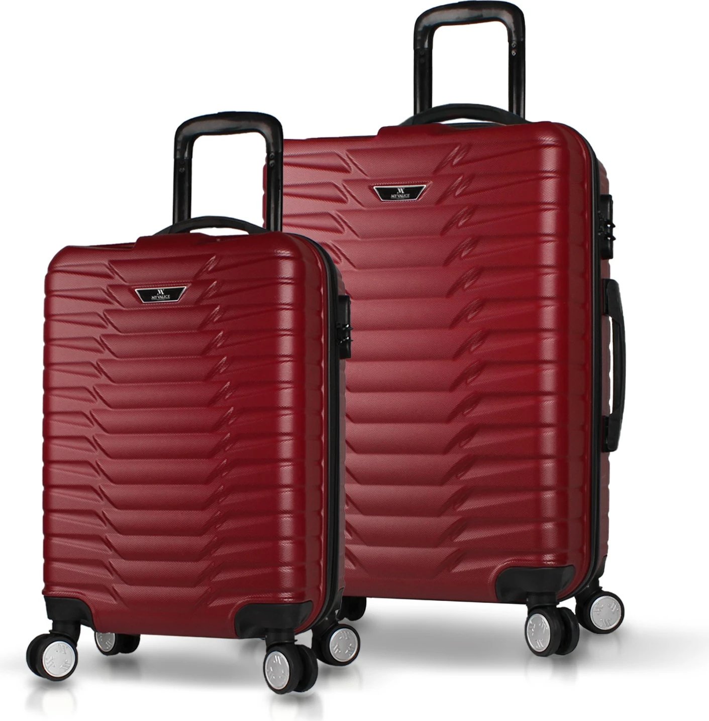 Set valixhesh (2 copë), ngjyrë e kuqe claret, Zoozie Bags, 5677