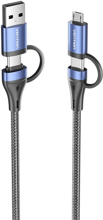 Kabllo 4-në-1 Vention CTLLH, 1m, USB 2.0, e zezë