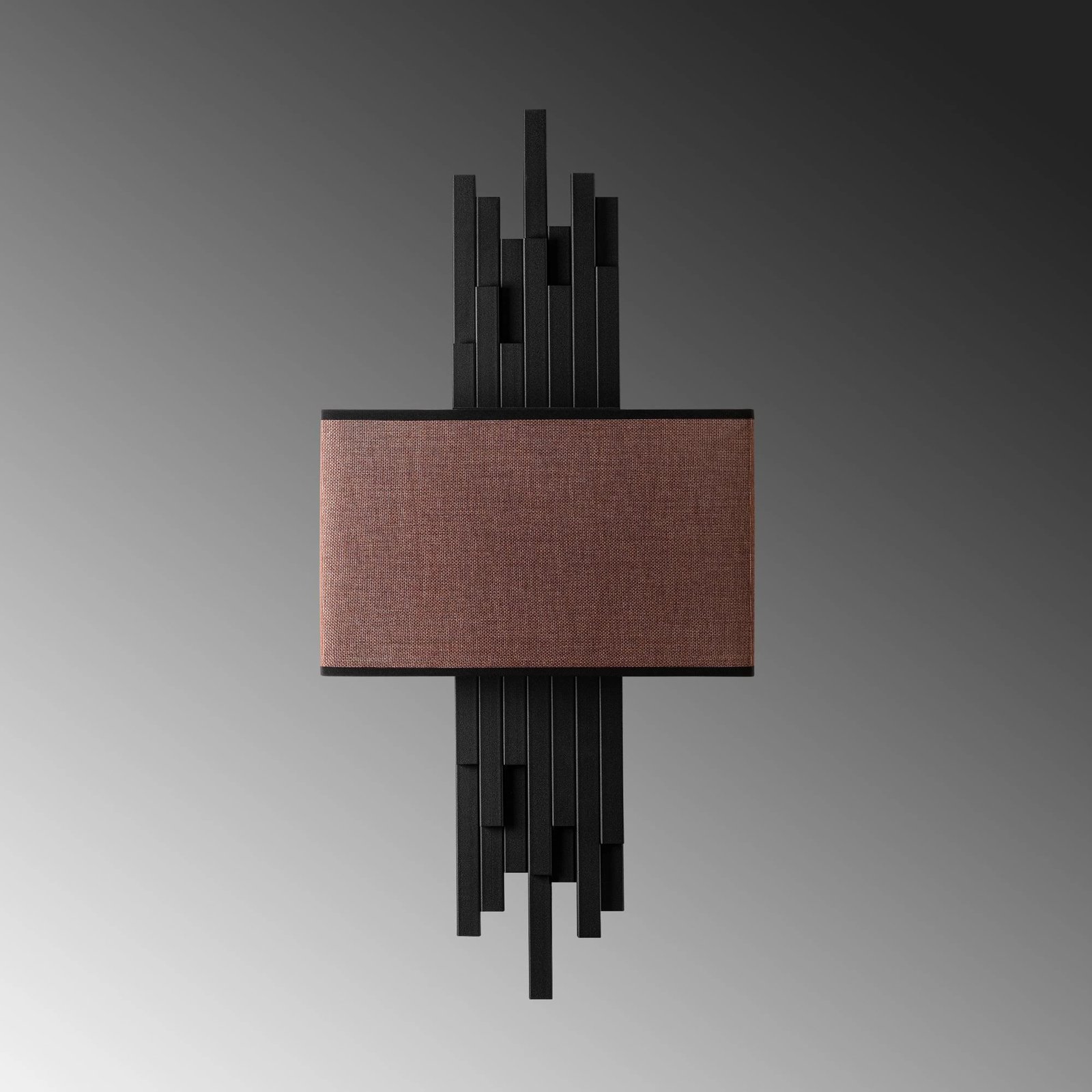 Llambë muri Opviq, Axıs - 15103, metal dhe tekstil, e zezë dhe kafe, 35x75x10 cm