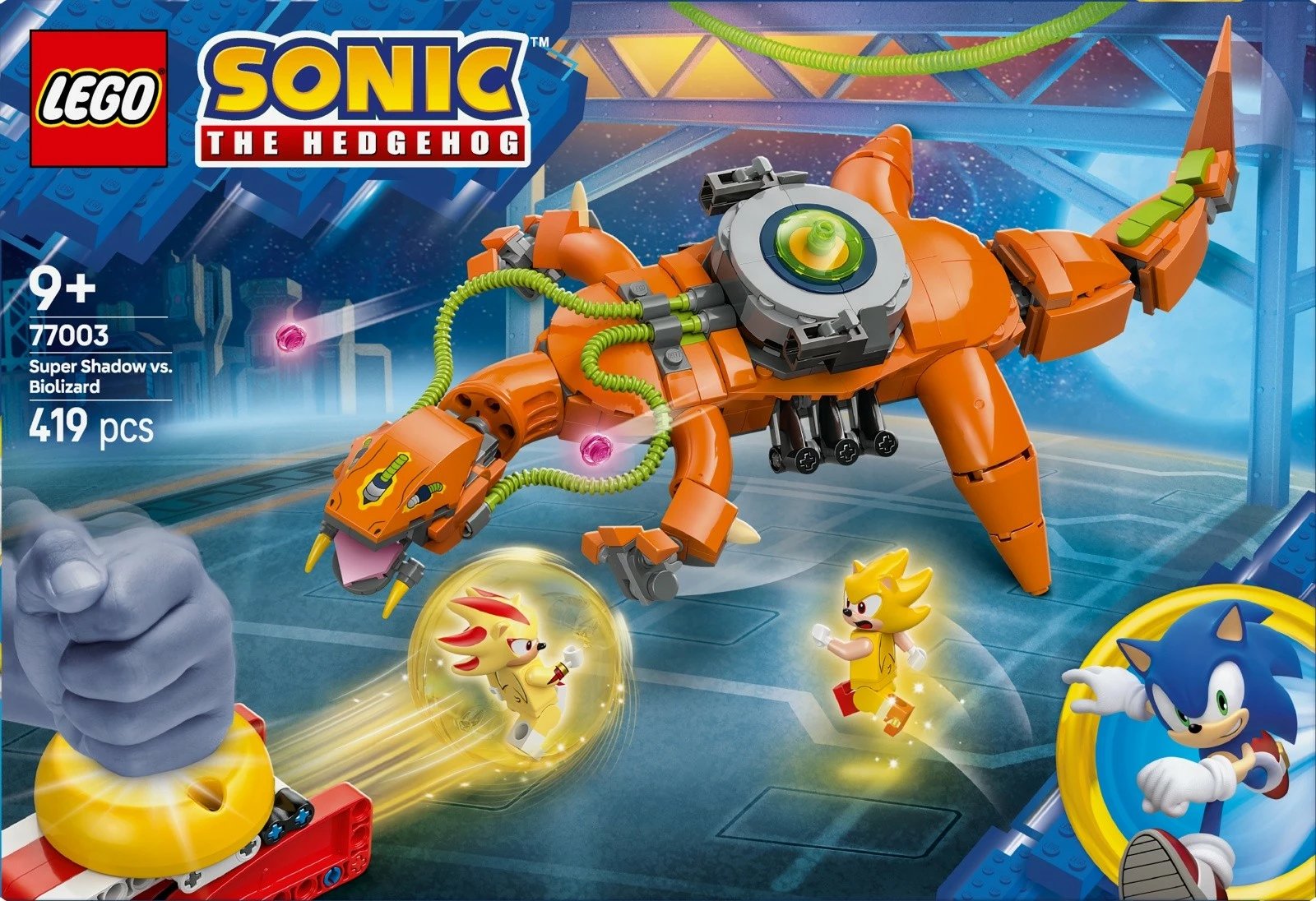 Set LEGO Sonic the Hedgehog 77003 Super Shadow vs Biolizard, 419 pjesë