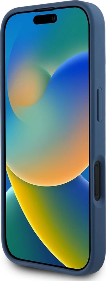 Mbështjellës Guess Grained Roses Big 4G logo për iPhone 16, Blu Mbështjellës Guess Grained Roses Big 4G logo për iPhone 16, Blu