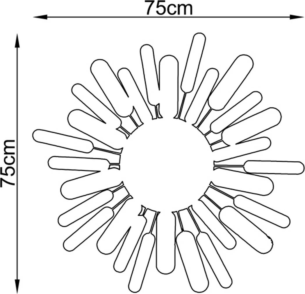 Aksesor dekorativ metalik për mur, Wallity, Hacakpur, shumëngjyrësh, 75x75cm