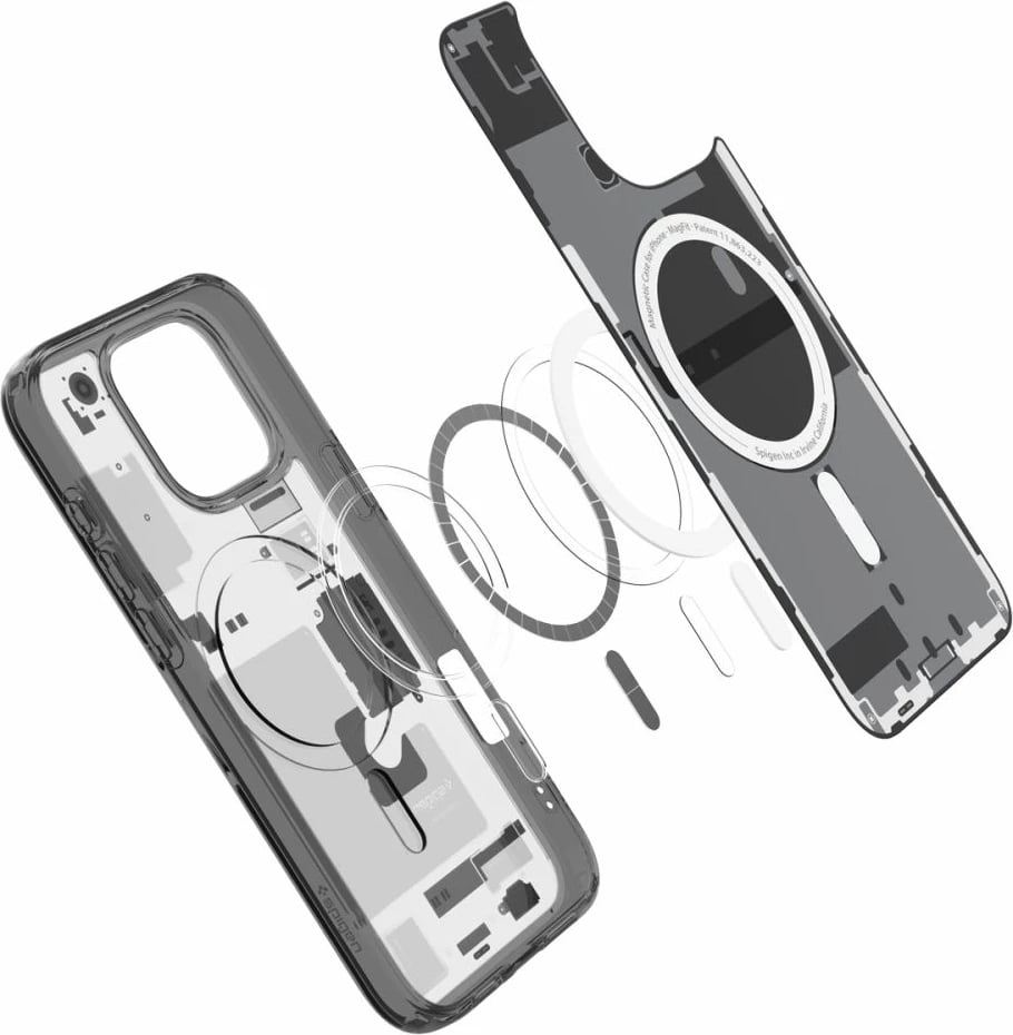 Mbështjellës Spigen Ultra Hybrid Mag Zero One për iPhone 16 Pro, MagSafe, Gri e errët
