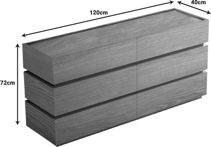 Komodë me sirtarë mdf, ngjyrë lisi, 120x40x72cm