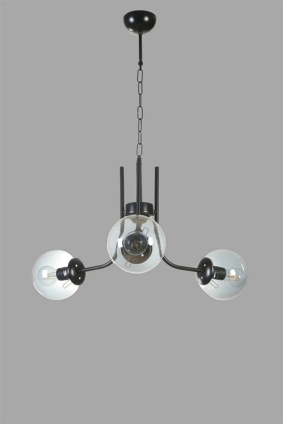 Llambë tavani Opviq, 8781-3, ngjyrë e zezë dhe fume, 65x70cm