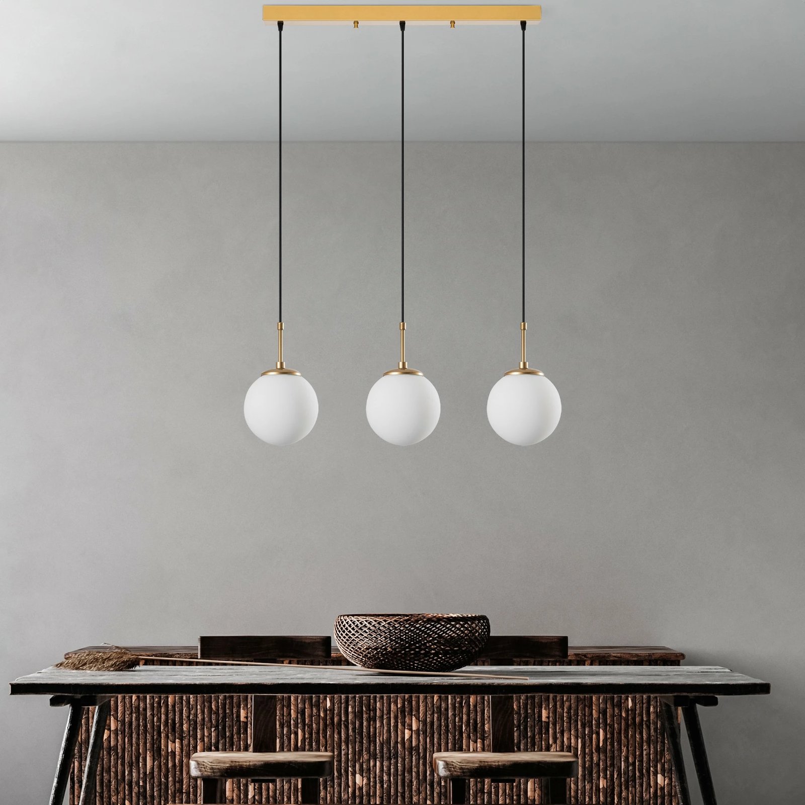 Llambë tavani Opviq Orbital, ngjyrë ari, 87x20x120cm