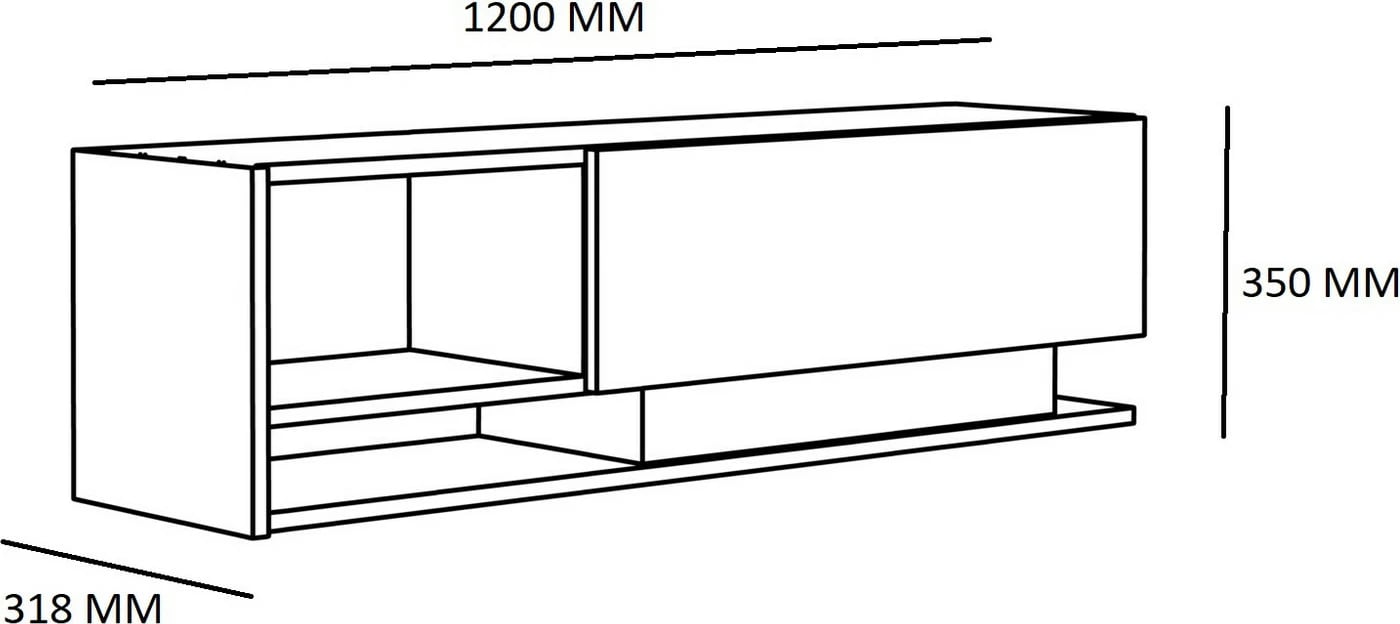 Komodë TV Hanah Home, Damla, ngjyrë e bardhë