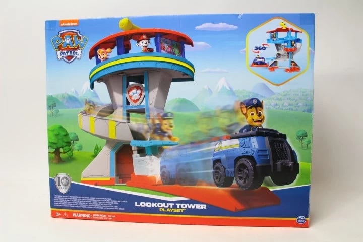 Set lojërash PAW Patrol Lookout Tower me lëshues makine, 2 figura Chase, policia dhe aksesorë, shumëngjyrësh