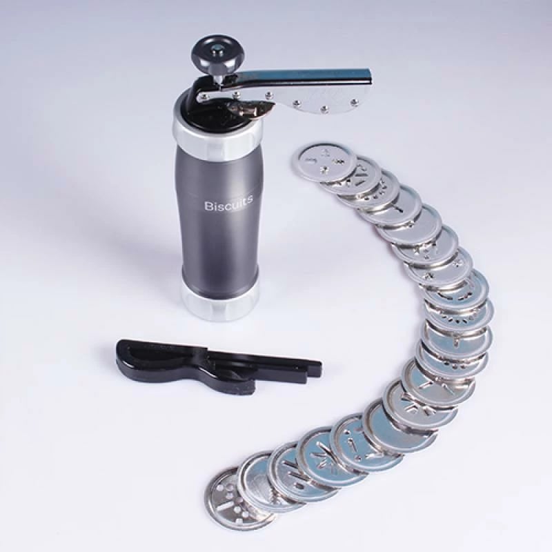 Shtypëse biskotash Marcato Biscuit Machine Design BI-DES-POWD-GRI (BIDESPOWDGRI), manuale, me disqe forme të ndërrueshme, gri pluhur