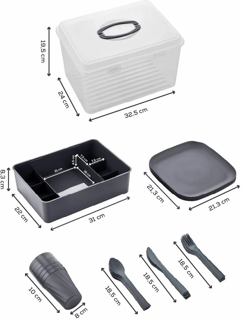 Set pikniku Hermia Concept, Dp-71, anthracite, 6 pjesë