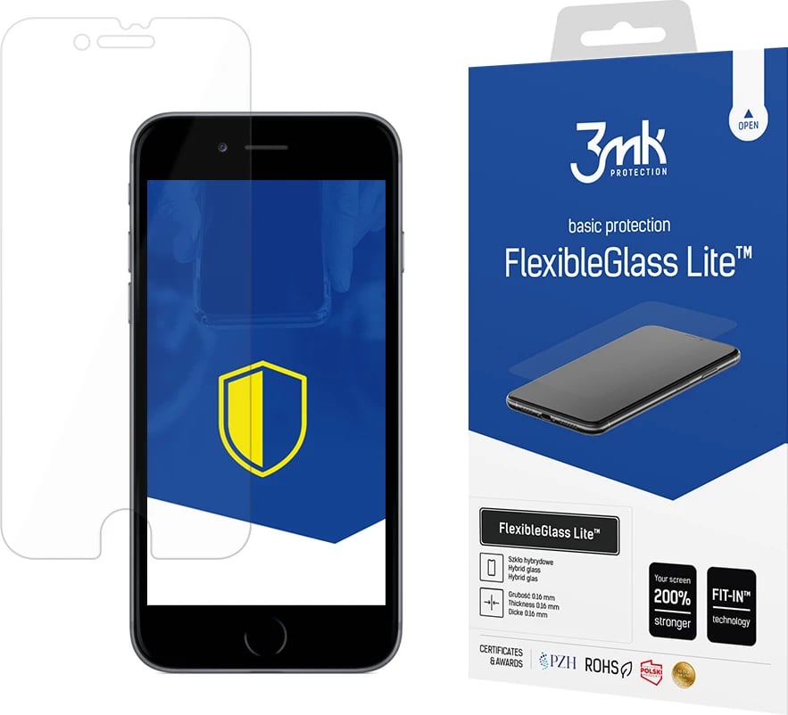 Xham hibrid mbrojtës për ekran, 3mk Protection FlexibleGlass Lite, për iPhone 7, Transparent