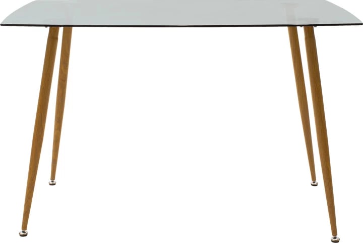 Set tavoline me karrige Chloe-Gaston, xham antracit 8mm, këmbë natyrale, 120x70x75cm, 5 copë