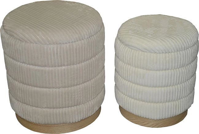 Set karrigesh Pance Inart, pëlhurë boucle, ngjyrë bezhë dhe bardhë