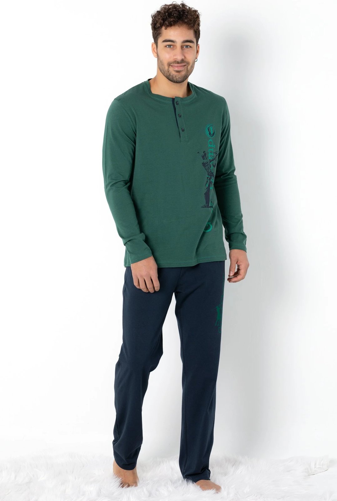 Set pizhamash për burra Jumeon, 002-000699004, ngjyrë e gjelbër