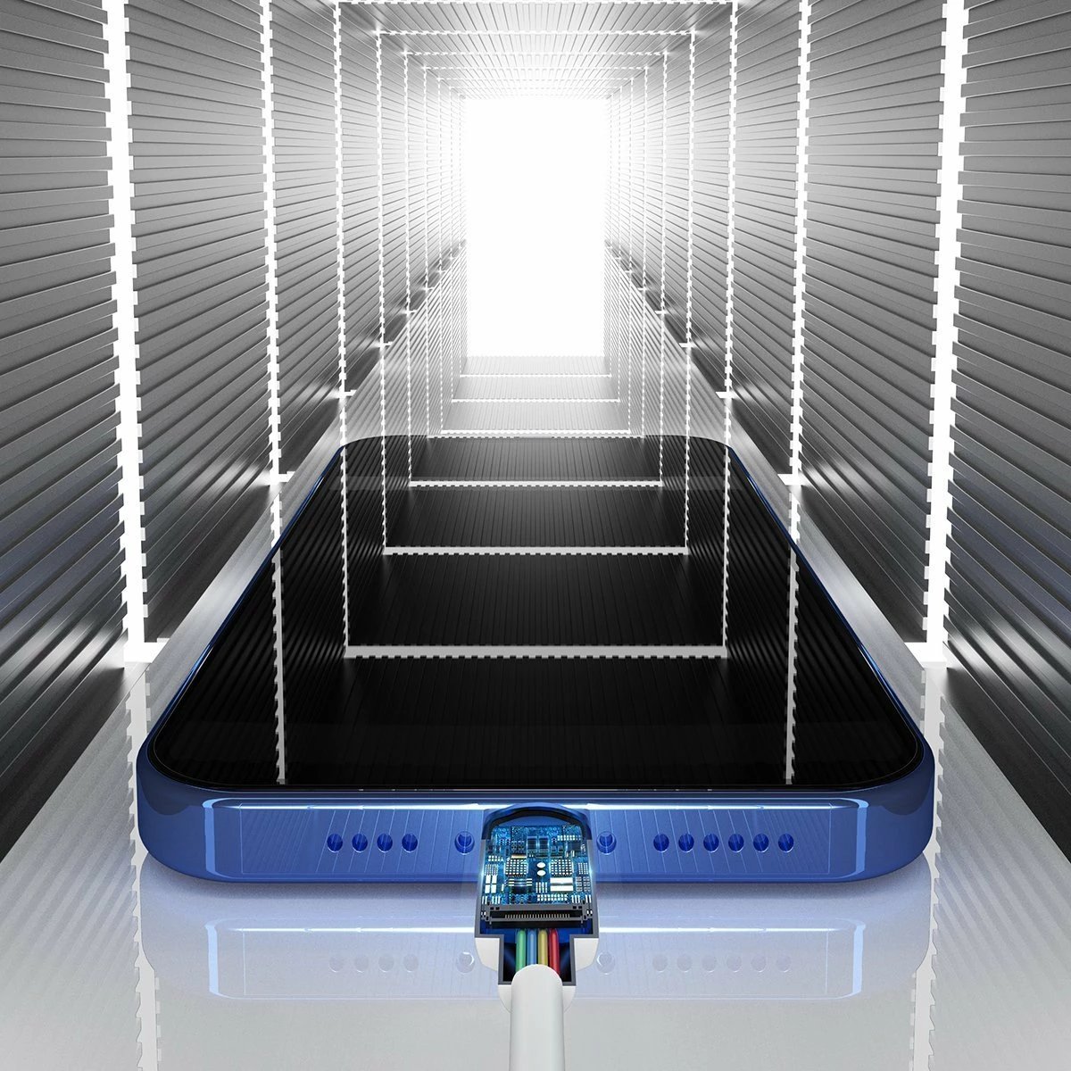 Set kabllo Baseus Simple Wisdom, USB në Lightning, 1.5m, 2.4A, Bardhë, 2 copë