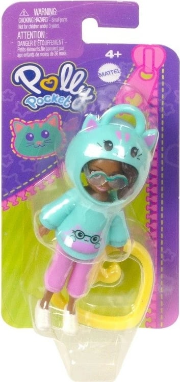 Figurinë Polly Pocket Cat Pendant, Mattel, HKV98/HKV99, plastikë, për vajza