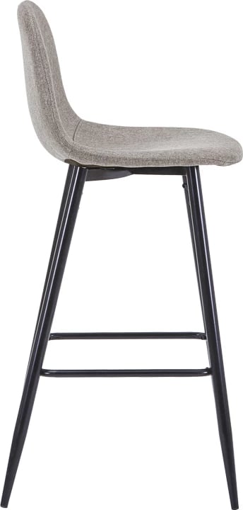 Karrige për bar mesatare Bella, ngjyrë gri e lehtë, këmbë metalike të zeza, 41x47x93cm