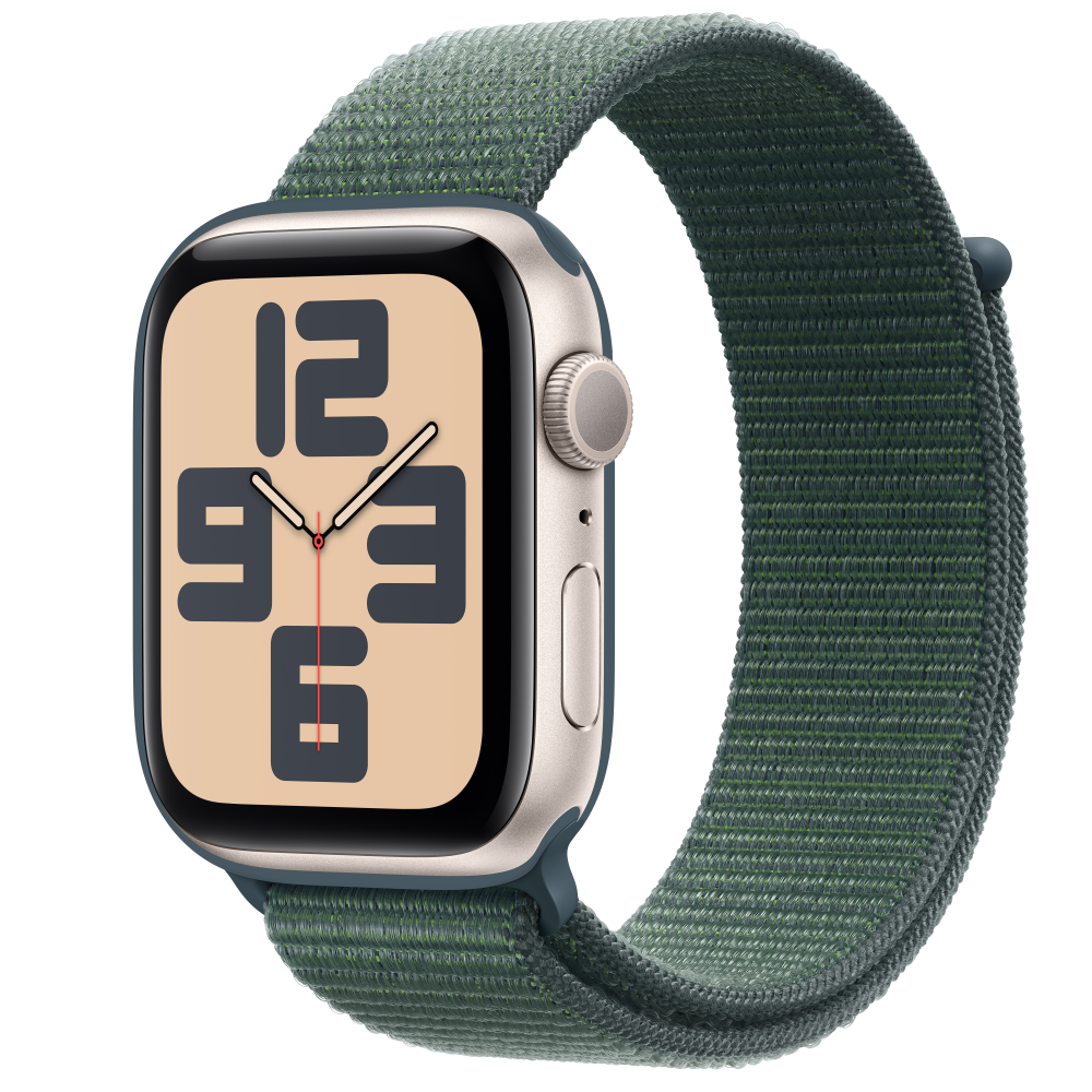 Apple Watch SE2 v3 GPS 40mm Starlight Alu Case with Lake Green Sport Loop