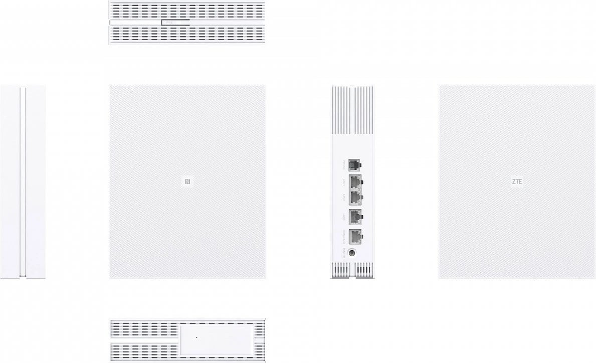 Router ZTE T5400 IDU, xDSL, 6 antena, 4x Gigabit Ethernet, Bardhë