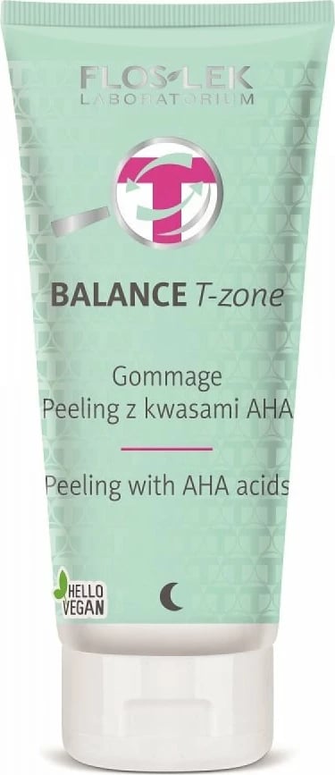 Peeling për fytyrë për femra Floslek Balance T-Zone Gommage me acide AHA, 125ml