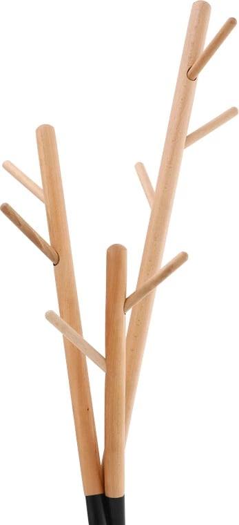 Varese pallto Sigar, metal-dru, ngjyrë e zezë-natyrale, 49x51x187cm