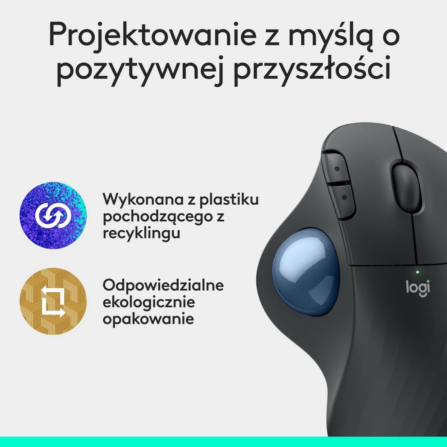 Maus Logitech M575S, Ergonomik, Wireless, Grafit
