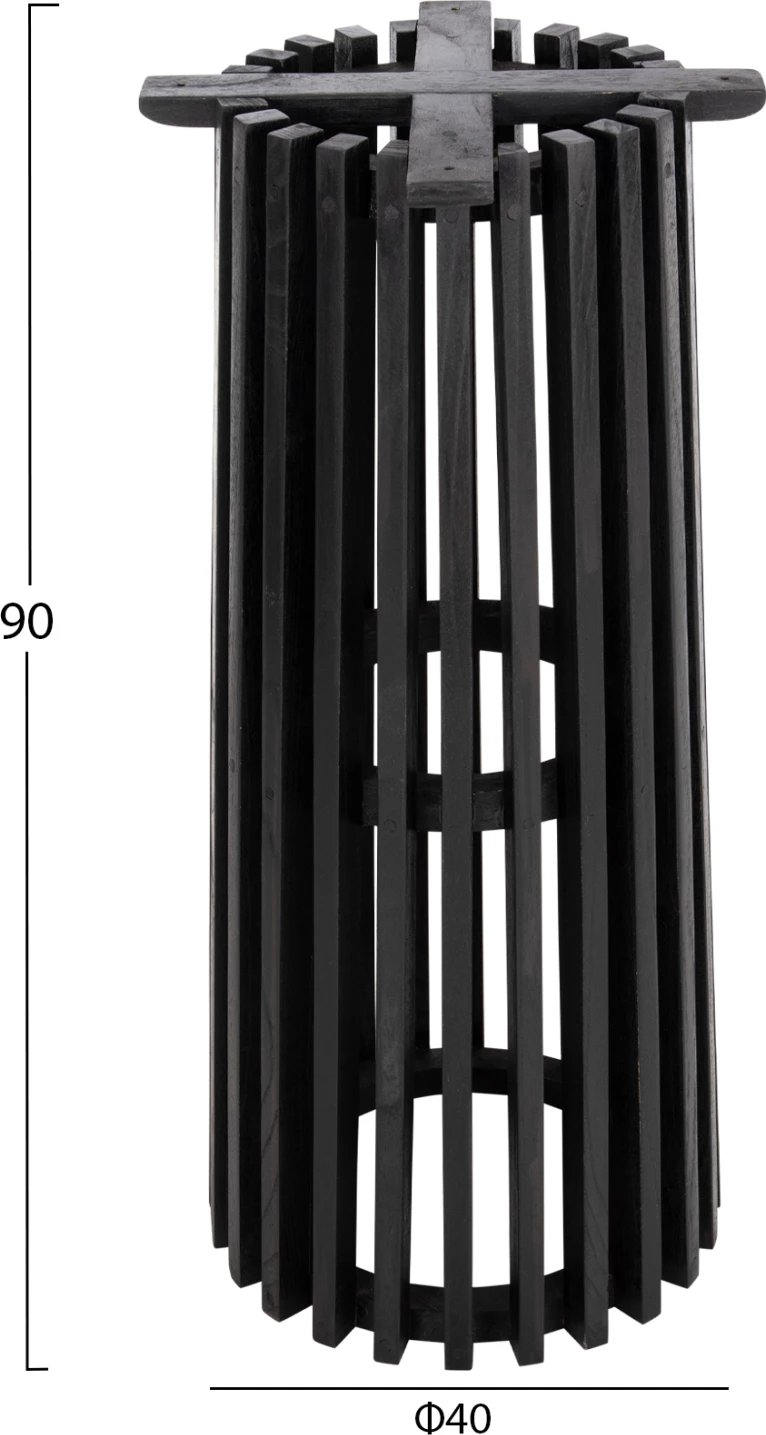 Baza e qëndrimit për bar, lartësi mesatare, e rrumbullakët, FRANTZ, FH9857.12, dru MINDI, ngjyrë e zezë, Φ40x90H cm