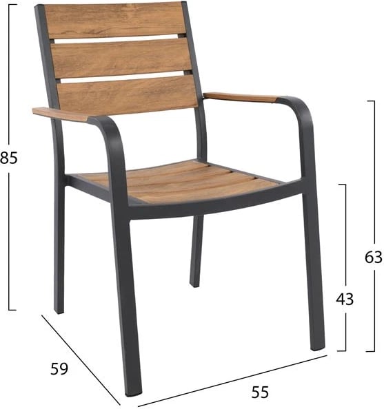 Set kopshti tavolinë & karrige FH5233.02, 7 pjesë, polywood/alumin