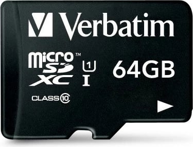 Kartelë MicroSDXC Verbatim 64 GB, Class 10, 90 MB/s, e zezë