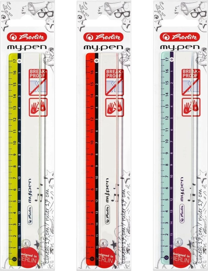Vizore plastike Herlitz 5568712, 15cm, ngjyra të ndryshme