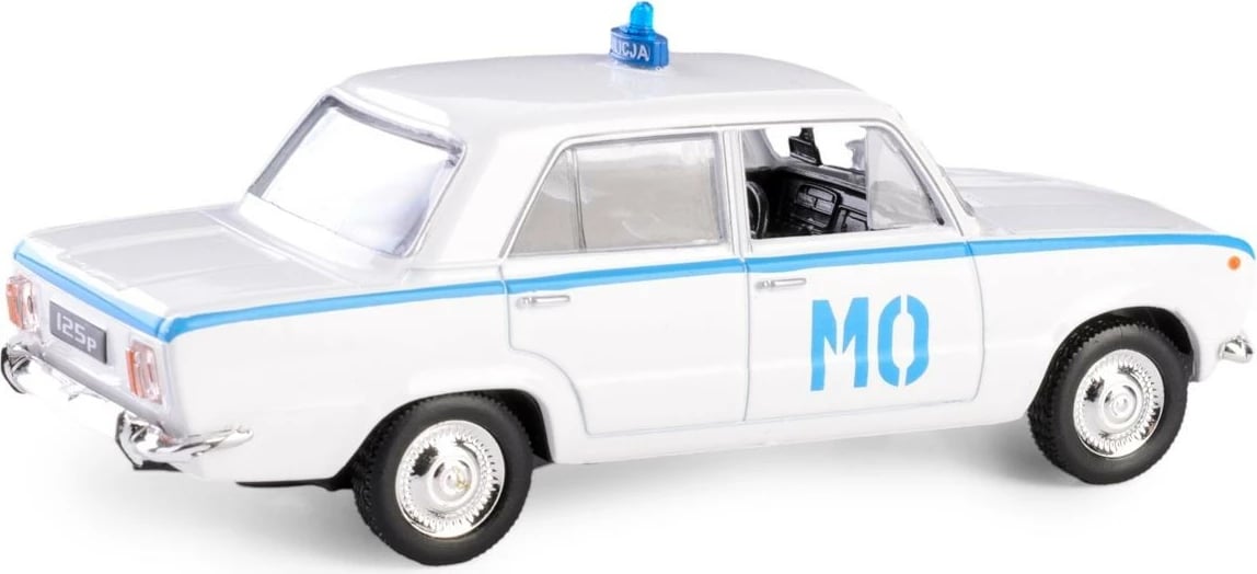 Model makine Daffi Fiat 125p MO, 1:43, metal/plastik, bardhë/blu