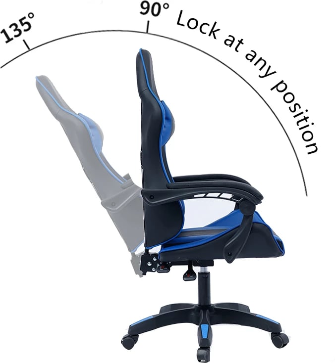 Karrige gaming William, e zezë/e kaltër