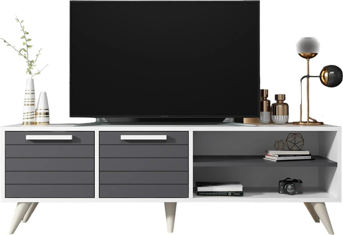 Komodë TV Skye Decor, e bardhë, antracit