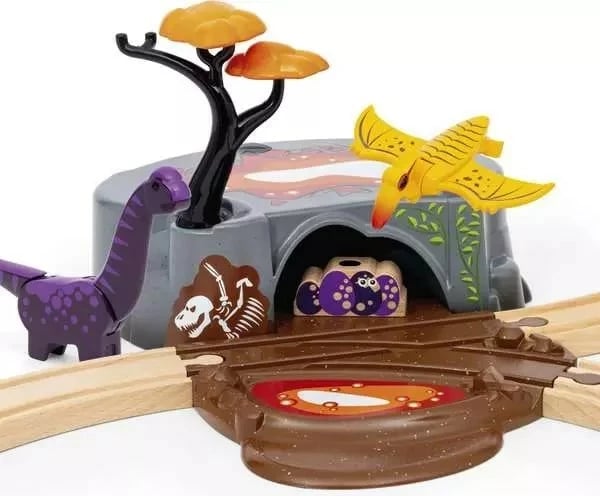 Set aventurë dinosaurësh Ravensburger BRIO, dru, për fëmijë