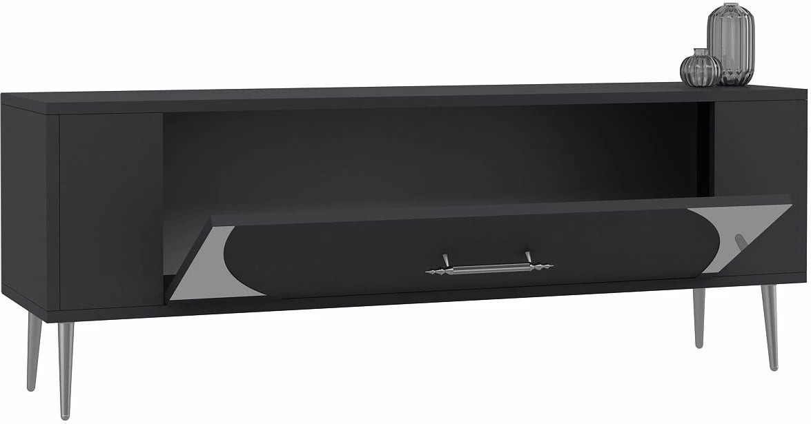 Komodë TV Skye Decor, Retrop2, antracit, argjend