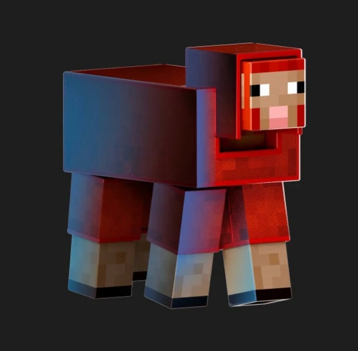 Figurinë Minecraft Mattel JCV22 dele Diamond Level, 14 cm, set me aksesorë, e kuqe