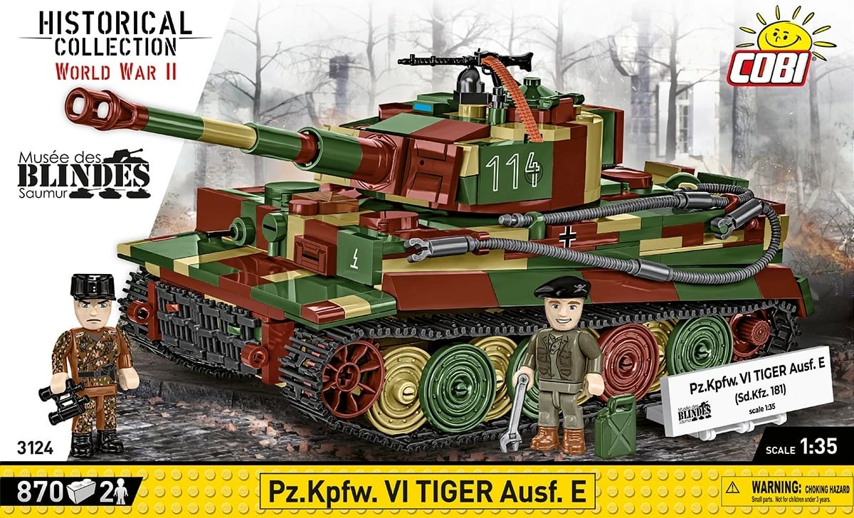 Set ndërtimi Cobi Pz.Kpfw. VI Tiger Ausf. E, 870 pjesë, me 2 figurina