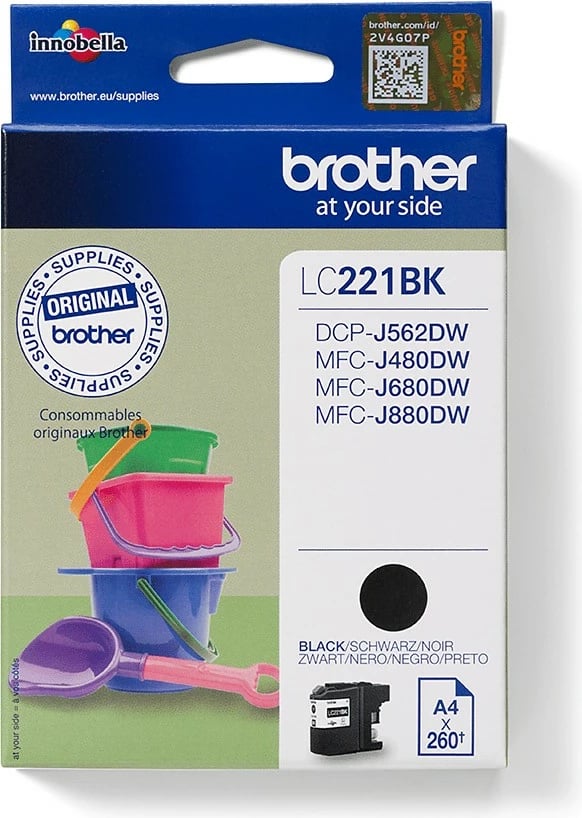 Toner Brother LC221BK, 260 faqe, Ngjyrë e zezë