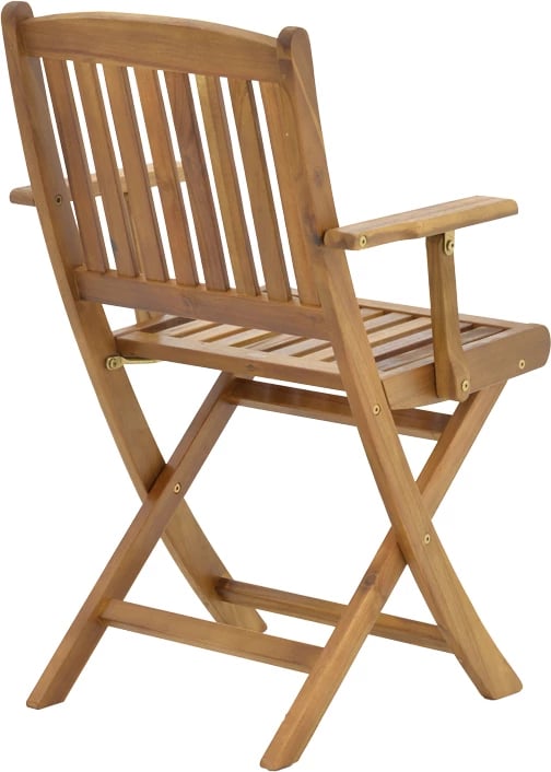 Tavolinë me karrige Recofly-Carpuva set prej 3 copash, palosëse, dru akacie natyrale D70x74cm