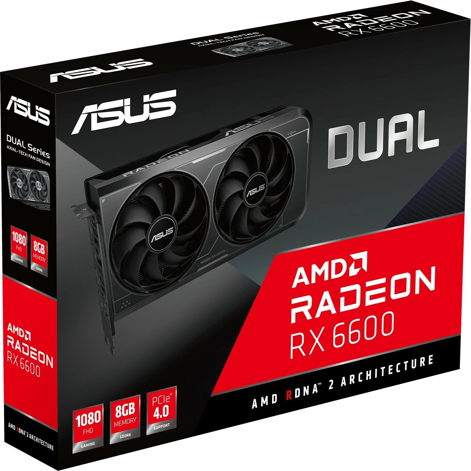 Kartelë grafike ASUS Dual RX6600 V3, 8 GB, GDDR6, PCI Express 4.0, e zezë