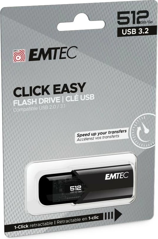 USB stick EMTEC Click Easy B110 512GB, e zezë