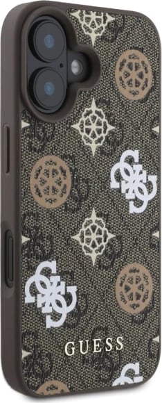 Mbështjellës Guess Peony On 4G Background MagSafe për iPhone 16, Kafe