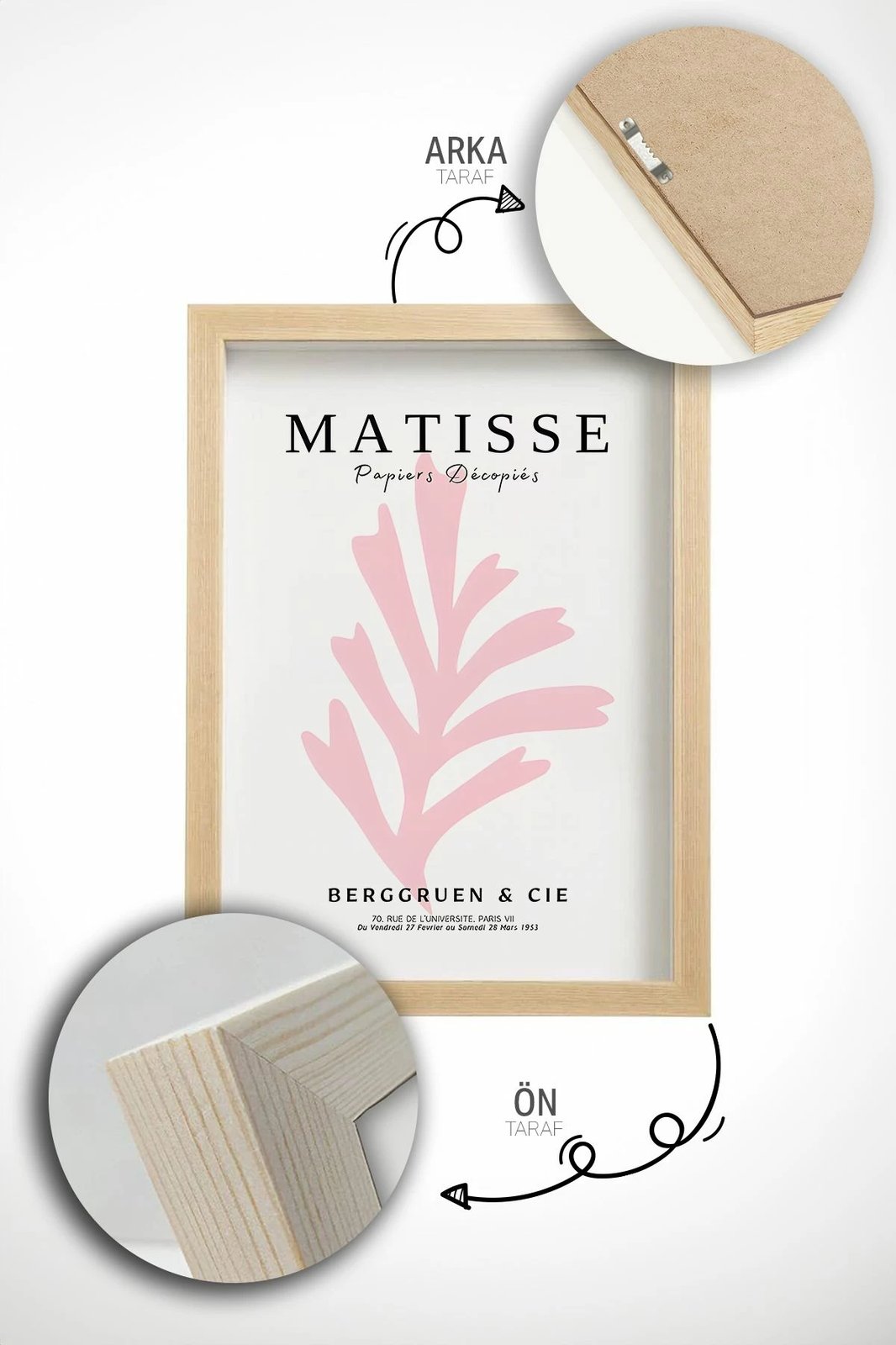 Set pikturash dekorative me kornizë, 3 copë, Wallity, Artvmodel8-Ahsap