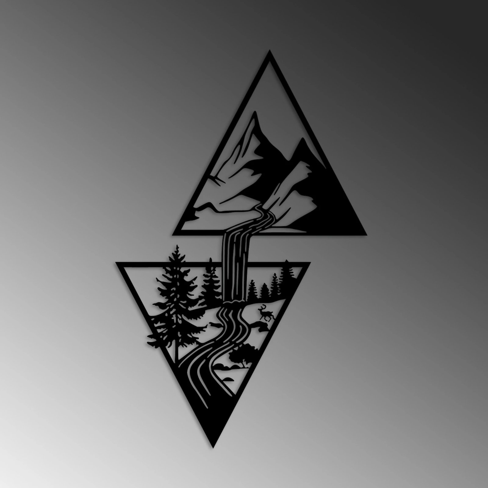 Aksesor dekorativ metalik për mur, Wallity Cassade, ngjyrë e zezë