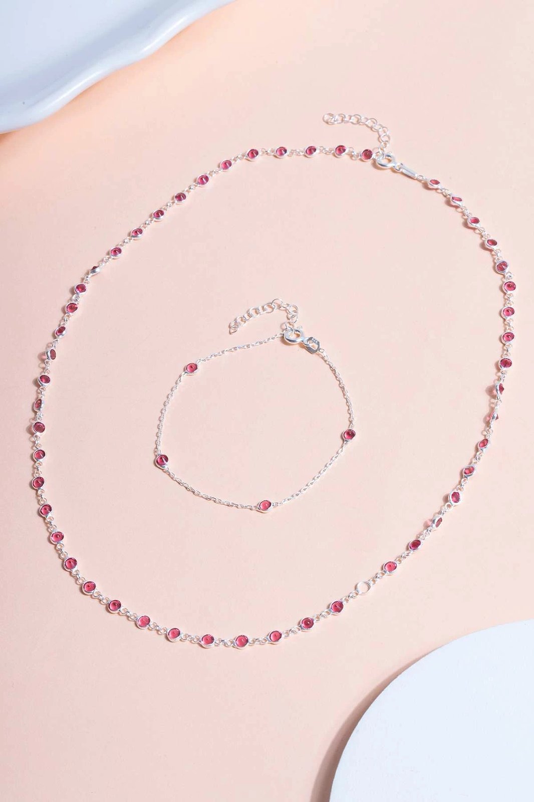 Set varëse dhe vathë argjendi, Jumeon, TFNY65230, ngjyrë e kuqe