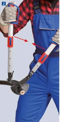 Prerëse kabllosh Knipex 95 32 038, 570mm, ratchet, kuqe/blu