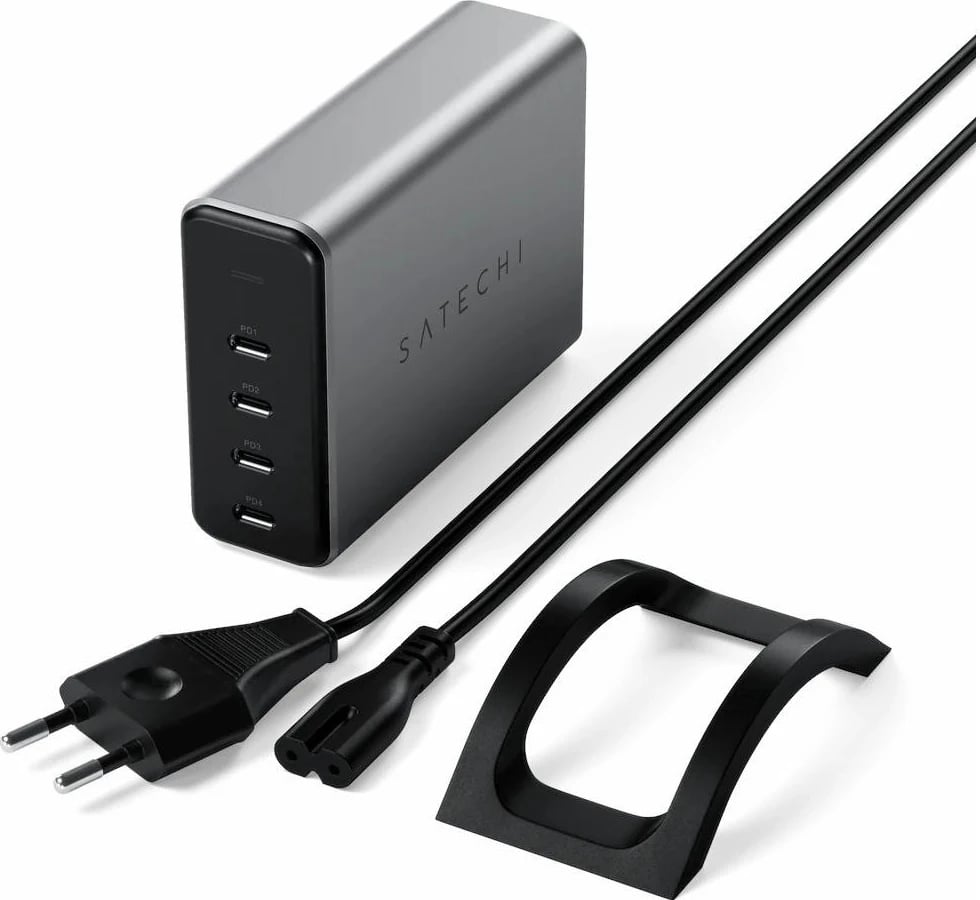 Karikues rrjeti Satechi GaN, 165W, 4x USB-C, i zi