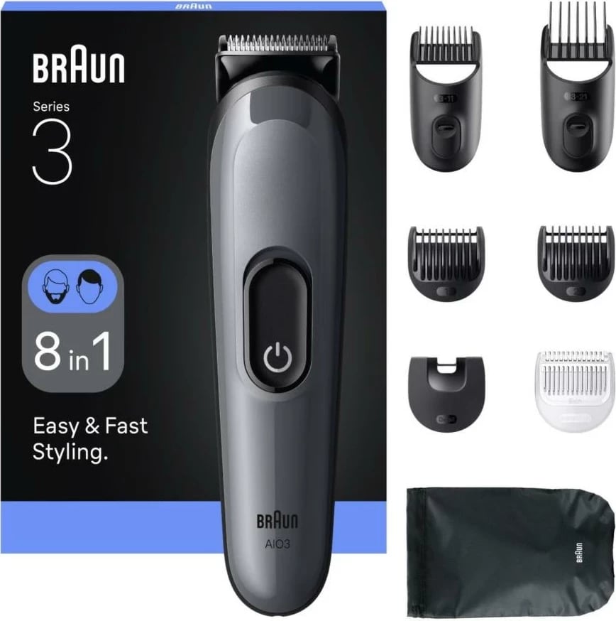 Makinë rroje Braun AIO3540 8-në-1, e zezë