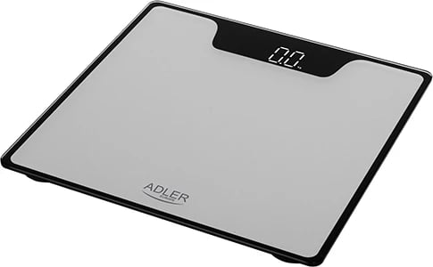Peshore banjoje, Adler AD 8174, kapacitet 180 kg, ekran LED, xham i temperuar 6 mm, 30x30 cm, argjendtë